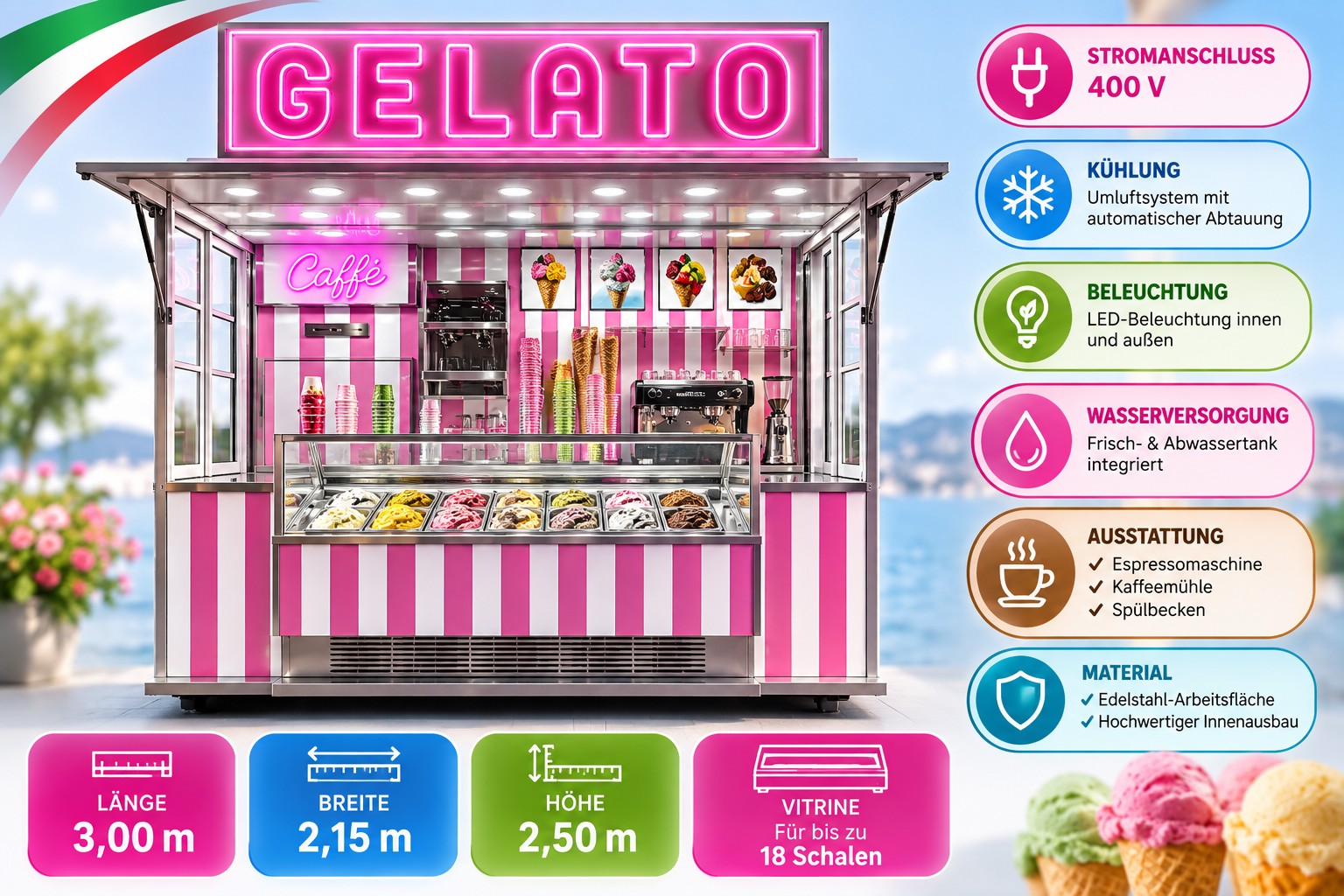 Pinker Eiskiosk